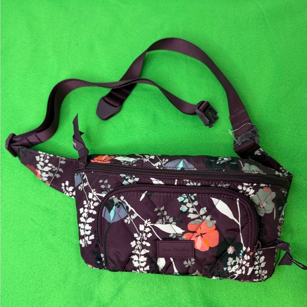 Vera Bradley Plum Floral Quilted Crossbody Belt Bag